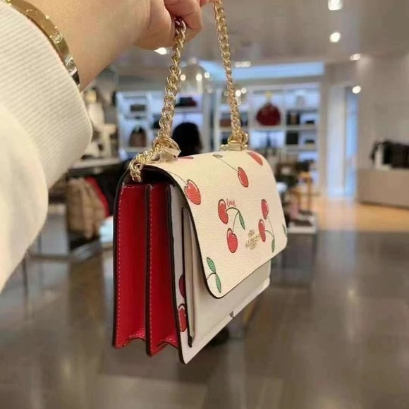 Coach Mini Klare Crossbody With Heart Cherry Print CE656 - Picture 6 of 7